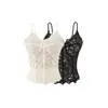 D184-25 Estilo Novo de Inverno Estilo Puro Desejo Americano Renda Sexy Patchwork Espinha de Peixe Afina a Cintura Slim Fit Camisola