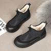Sapatos de Algodão da Moda de Sola Grossa 2025 Inverno Novo Lã de Ovelha Espessada Botas de Neve Casual Versátil Antiderrapante Impermeável Botas de Algodão