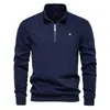Marca da Moda Transfronteiriça Masculina Meia-ziper Manga Longa 26 Novo Estilo Outono/Inverno Gola Alta Top Roupa de Outono para o Pai Camada Base Roupa Masculina