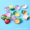 Cor de fruta pérola transparente simulação morango acessórios de joia diy copo d'água capa de celular patch de resina atacado