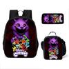 Smiling Critters Set de Tres Piezas Mochila Escolar Mochila de Dibujos Animados Bolso de Hombro Estuche para Lápices Animalito Sonriente