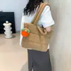 Bolso de Tote Nuevo de Plumas para Mujer Gran Capacidad Bolsa Nube Bolsa de Tela de Nylon Corea del Sur Bolsa de Algodón Cuadros Bolso de Hombro Portátil