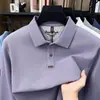 Camiseta Tommy de algodão puro de manga longa para homens, estilo novo de alta qualidade, cor sólida casual, camiseta base absorvente de suor e que afasta a umidade para homens de meia-idade