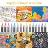 Marcador de Acrílico Líquido Recto con Punta Suave 168 Colores Color Opaco Marcador Apilable Bolígrafo para Dibujo Artístico Estudiantil