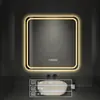 Espelho Inteligente Quadrado Tmall Elf Anti-Embaçante Montado na Parede Espelho de Banheiro Luminoso LED Espelho de Banheiro com Indução e Luz