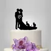Tarjeta Personalizada de Acrílico para Pastel de Boda de Pareja Besándose Novio y Novia y 2 Gatos Decoración de Pastel Suministros para Bodas