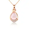 Puesto de suministro de versión coreana del collar de oro rosa imitación de polvo de piedra de hibisco Cristal de mujer colgante de cadena de clavícula joyería