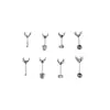 Aretes de aleación de titanio G23 con engaste de zirconia de cuatro puntas, base de bola redonda, base de disco redondo, tachuelas para cartílago, accesorios de joyería para perforaciones DIY