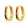 2022 Verano ins Estilo Aretes de Arco con Circonias Incrustadas Doradas para Mujer Joyería No Se Desvanece Nicho Lujo Ligero Sentido de Alta Gama