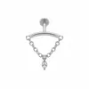 Aretes de clip para oreja de acero inoxidable con cadena y gota de agua más vendidos transfronterizos, aretes colgantes de estilo dulce y fresco, joyería para perforaciones al por mayor