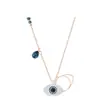 Collar Swarovskí Ojo Maligno con Borla de Perlas y Colgante de Cadena para Clavícula de Cisne Bailarín