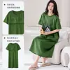 Venta Caliente Bata de Noche de Manga Corta con Almohadillas en el Pecho para Mujer Verano 100% Algodón Puro Vestido Pijama Delgado de Algodón Completo Ropa de Casa