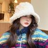 Estilo coreano ins Rabbit Fur Warm Face Mostrando Pequeno Fisherman Hat Mulheres Personalizado All-match Basin Hat elegante orelha protegendo bucket hat