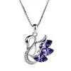 Colar de prata de lei 925 feminino popular Rede social Ins pingente simples de Cisne corrente para clavícula curto presente de aniversário para namorada