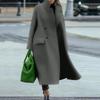 Exportação Transfronteiriça de Roupas Femininas 2025 Europeu e Americano Popular Solto Inverno e Outono Casacos de Lã Femininos Quentes Roupas de Trabalho Casacos Elegantes