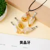Runya Cristal Pingente Natural de Cristal da Amazônia Ametista Citrino Pingente de Forma Livre Colar Joias Femininas