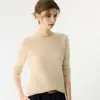 Camiseta básica de punto de cachemira, suéter de manga larga de color liso a la moda, simple y suave, cuello redondo cómodo para mujer, otoño e invierno
