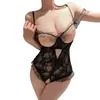 Lencería Sexy de Nuevo Estilo con Aros Calados, Body Push-Up, Tentación Transparente de Encaje, Lencería Sexy que No se Quita para Mujeres