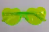 Gafas de sol sin montura en forma de corazón de color gelatina, Gafas de una sola pieza en forma de corazón, Colores deslumbrantes, Estilo transfronterizo