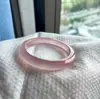 Pulsera de Ágata Azul Marino Cielo Misterioso Jade Tipo Hielo Ágata Azul Claro Calcedonia Pulsera para Mujer Tira Plana Estilo Antiguo Joven