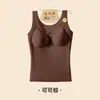 Tiras Gelatinosas Bonitas em U para Corpo Slimming Lifting Plus Size Colete Quente Top Feminino com Bojos Roupa Exterior Sem Costura Roupa Aquecedora da Pele