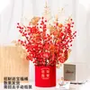 Festival de Lanternas de Flores Flores Decoração de Ano Novo Flores Balde da Fortuna Ornamentos Frutas Arranjo de Flores Artificiais Sala de Estar Flor de Azevinho com Frutas Vermelhas