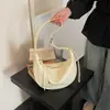 Nova Bolsa Coreana de Couro Macio Suave em Forma de Crescente para Mulheres 2026, Bolsa de Ombro Único Transversal, Versátil para o Dia a Dia, Bolsa com Design de Nicho