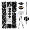 Conjunto de 50 peças de parafusos de aço inoxidável 15mm cor bronze escuro, botões de pressão grandes brancos, fechos de pressão marítimos, conjunto de fechos para lona de iate