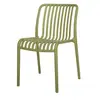 Silla de Comedor Vertical Hueca para Exteriores, Silla de Comedor de Plástico Apilable con Reposabrazos, Silla de Ocio con Respaldo, Silla de Playa