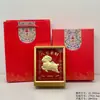 Rico Flor Fofo Carneiro Ouro Puro 999 Porta-Retrato Ornamento Banco Seguro Agradecimento ao Cliente Anual da Empresa Lembrança