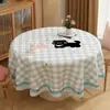 Toalha de Mesa Redonda Avançada Sem Lavagem À Prova de Óleo Impermeável Anti-Manchas Toalha de Mesa para Sala de Jantar Toalha de Mesa Redonda Tapete de Mesa Redondo Doméstico