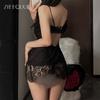 Lencería sexy Ziqu, pijama sexy con tirantes de malla transparente, tentación, soporte de acero, camisón push up, venta al por mayor 6310