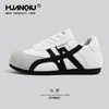 Tênis de Treinador Alemão Redondo Colorblock Global Forrest Gump Sapatos de Verão Respiráveis Planos Tênis de Moda para o Trabalho Casual