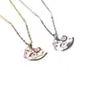 Colgante Caballo de Troya con Esmalte Goteado Cadena para Clavícula de Acero de Titanio para Mujer Diseño de Nicho Elegante Moda Nueva Tendencia