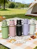 Botella Térmica de Acero Inoxidable 2 en 1 con Taza Tapa, Vasos Térmicos con Asas, Botella de Agua de Acero Inoxidable 316, Mantiene las Bebidas Calientes y Frías para Viajes, Gimnasio, Escuela