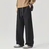 Calça Reta Wide Leg de Lyocell para Homens 2026 Nova Coleção Primavera/Verão Solta Versátil Casual Calças Masculinas Estilo Americano Jeans Falso Longas