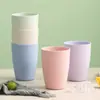 Juego de Tazas de Agua Portátiles de Paja de Trigo para Uso Doméstico en la Sala de Estar, Taza de Plástico Simple Creativa, Taza de Leche Anticaída