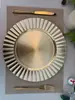 Manteles individuales de estilo occidental en forma de abanico color dorado transfronterizos, con un lujoso diseño metálico, perfectos para decoraciones de bodas y fiestas, con base de plástico PP