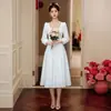 Vestido de Manga Larga para Mujer para Registrarse en el Registro. Vestido Blanco Francés Puede Ser Usado por Mujeres en Tiempos Ordinarios. Vestido Casual de Compromiso y Regreso a Casa para Personas Bajas