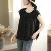 Foto Real de Estilo de Verano Nuevo 2025 Holgado Lunares Mangas Volantes Reductor de Edad Ropa Exterior Camisa de Vacaciones Top Popular Chic