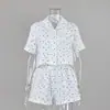 Algodón Puro Fino Estampado Estilo Europeo y Americano Nuevo Cómodo Holgado 2026 Transpirable Manga Corta Pantalones Cortos Otoño e Invierno Pijama Ropa de Casa para Mujer