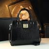 Bolso de Mujer de Moda de Cuero Genuino con Patrón de Cocodrilo 2025 Nuevo Versátil Bolso para Mujeres de Mediana Edad Bolso Bandolera de Hombro Único Bolso de Mamá Moderno