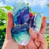 Atacado do Fabricante Pedras Brutas Naturais Coloridas de Fluorita Amostras Difusor de Aromaterapia Sem Fogo para Casa Pedra de Partículas Grandes Pedra para Aquário