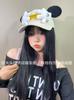2025 Versión Coreana Gorra de Béisbol para Mujer con Palma de Mickey Hace que la Cara se Vea Más Pequeña Adecuada para Cara Cuadrada y Redonda Gorra con Orejas de Mickey de Dibujos Animados