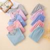 Terno de roupa interior térmica de lã infantil para meninos e meninas forrado de lã de seda média e grande roupas infantis de outono e calças de outono gola semi-alta roupas para casa