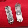 Plata de ley S925 tubo redondo cuentas de plata doble anillo mano fila accesorios retro moneda antigua tee DIY material de cuentas hecho a mano