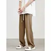 Calça Casual Tendência Nova Primavera e Verão 2026 Estilo Hong Kong Ins para Homens, Versão Coreana Solta de Perna Reta Caimento Fluido Comprimento Total