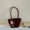 Bolsa Tote Suede Mesclado Feminina 2026 Nova Grande Capacidade Bolsa de Ombro para o Trabalho Outono Inverno Bolsa de Mão Retrô