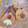 Adorable Monedero de Silicona con Llavero de Capibara Lote Billetera Infantil Bolsa de Almacenamiento Colgante para Mochila Accesorios Pequeños