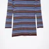 Atacado de Roupas Femininas Transfronteiriças 2026 Primavera Novo Estilo Blusa de Gola Alta Color-Blocked Malha Listrada Ajustada 9598005